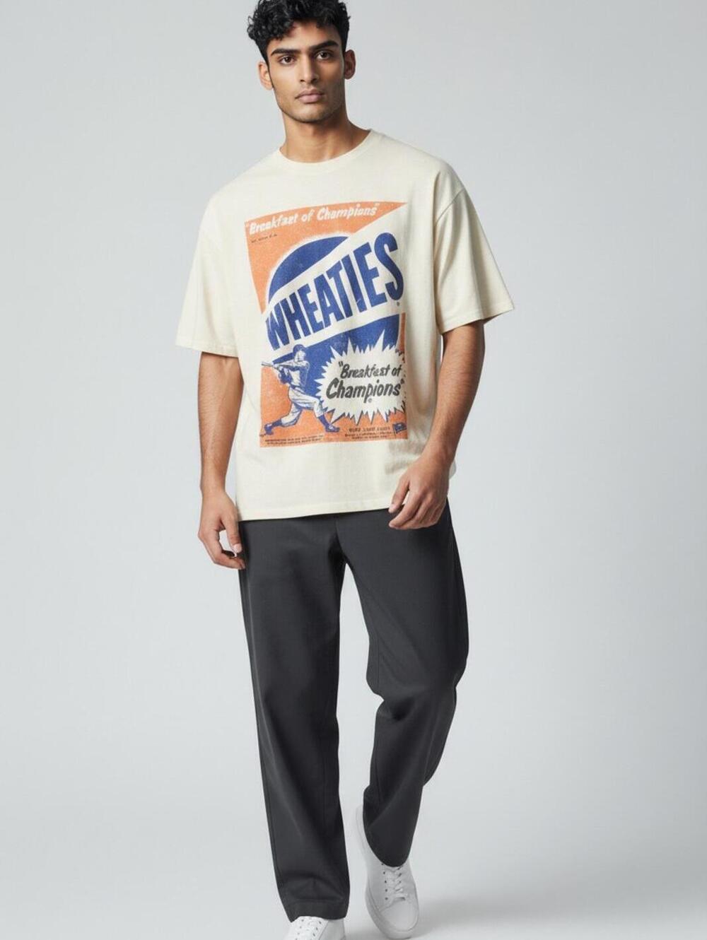 Vintage Wheaties Breakfast of Champions T Shirt Small Graphic Tee Retro USA